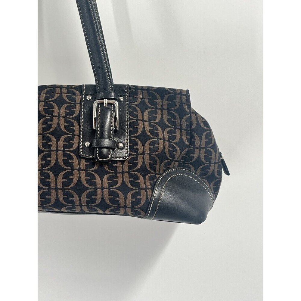 Vintage Y2K Fossil Back Black Brown Shoulder Bag - Picture 2 of 9
